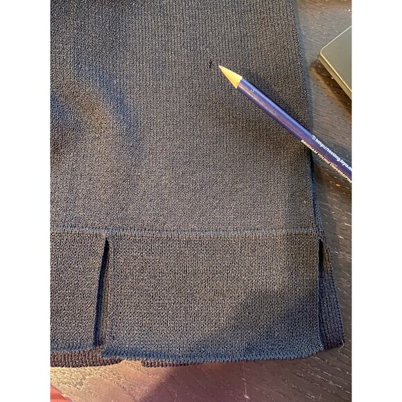 St. John Collection Black Wool Blend Short Sleeved Midi Dress- Size 10 - Picture 10 of 11